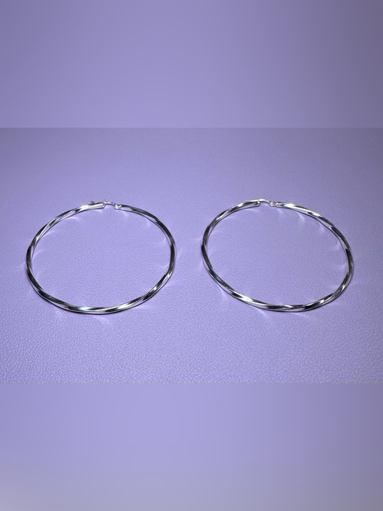 Jewelry - Sterling Silver Twisted Hoop Earrings 2.25” Large New